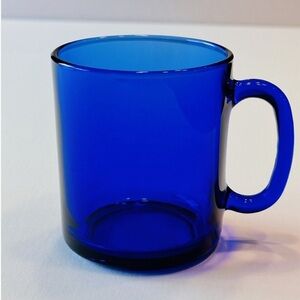 Vintage Arcoroc France Cobalt Blue Glass Coffee Mug 10 oz Capacity